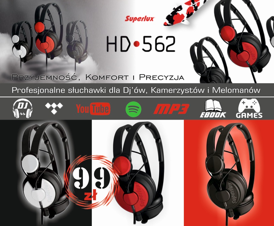 Superlux HD562 w trzech kolorach - Nowości - Arcade Audio